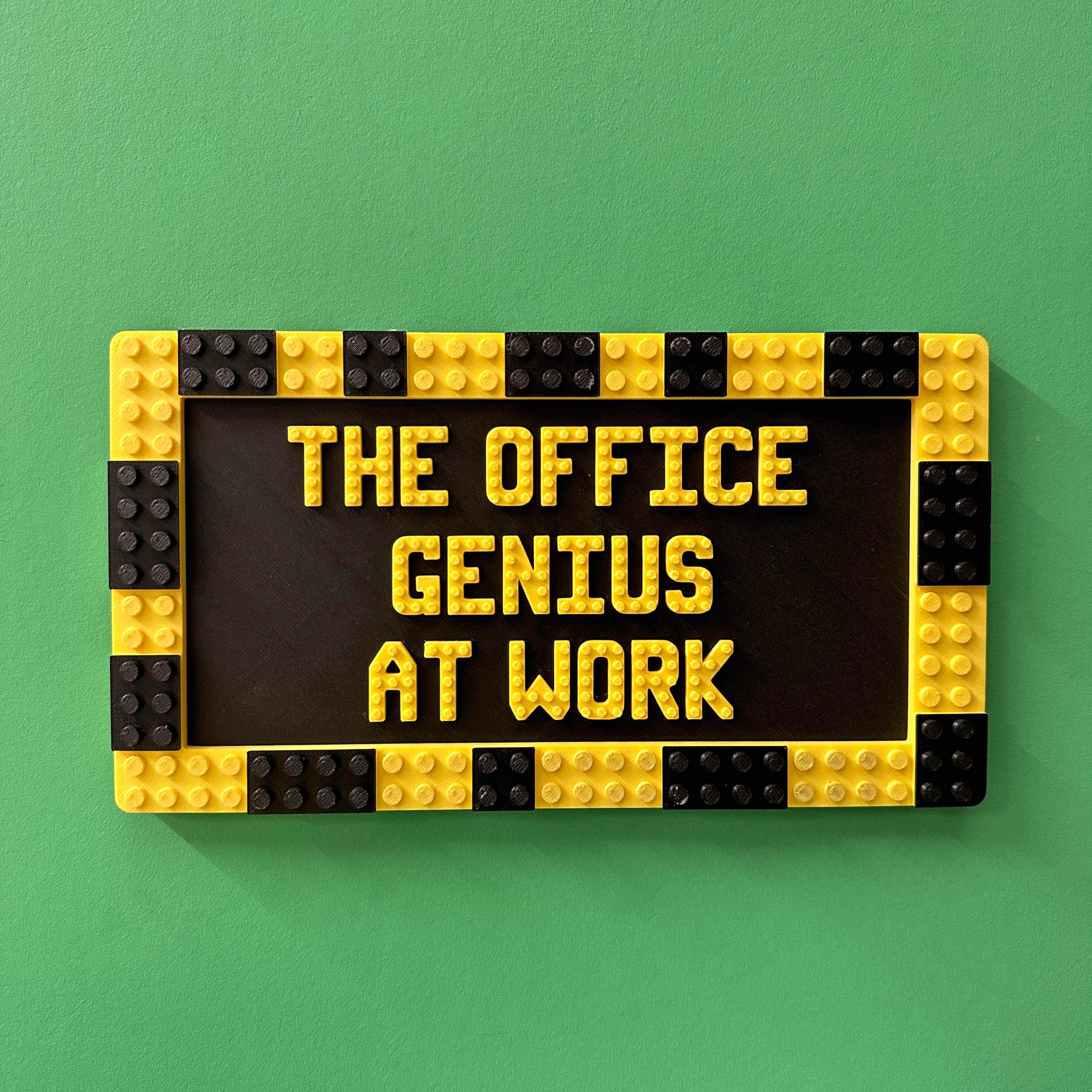 'Office Genius' Brick Compatible Wall Sign