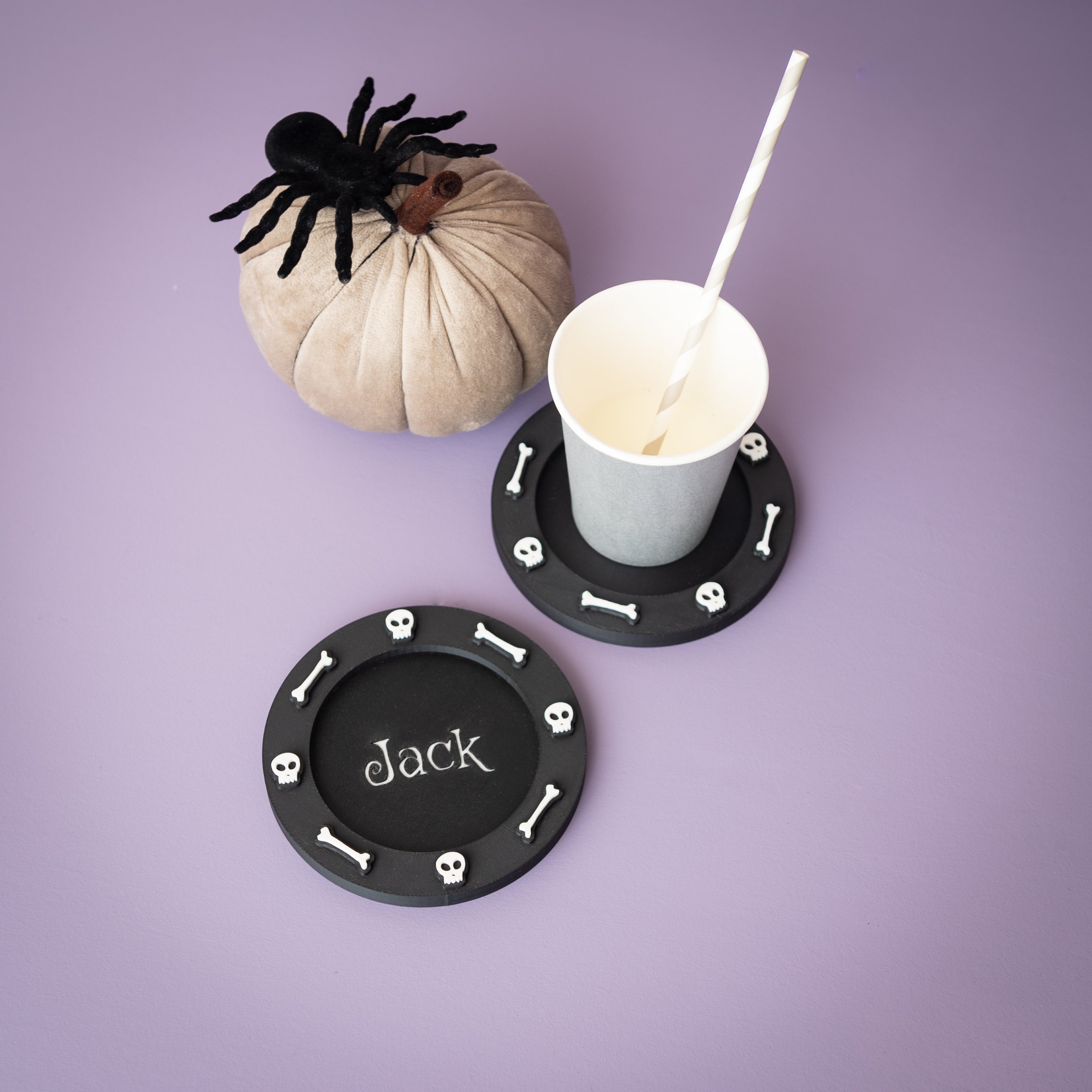 Personalised Halloween Bones Style coaster