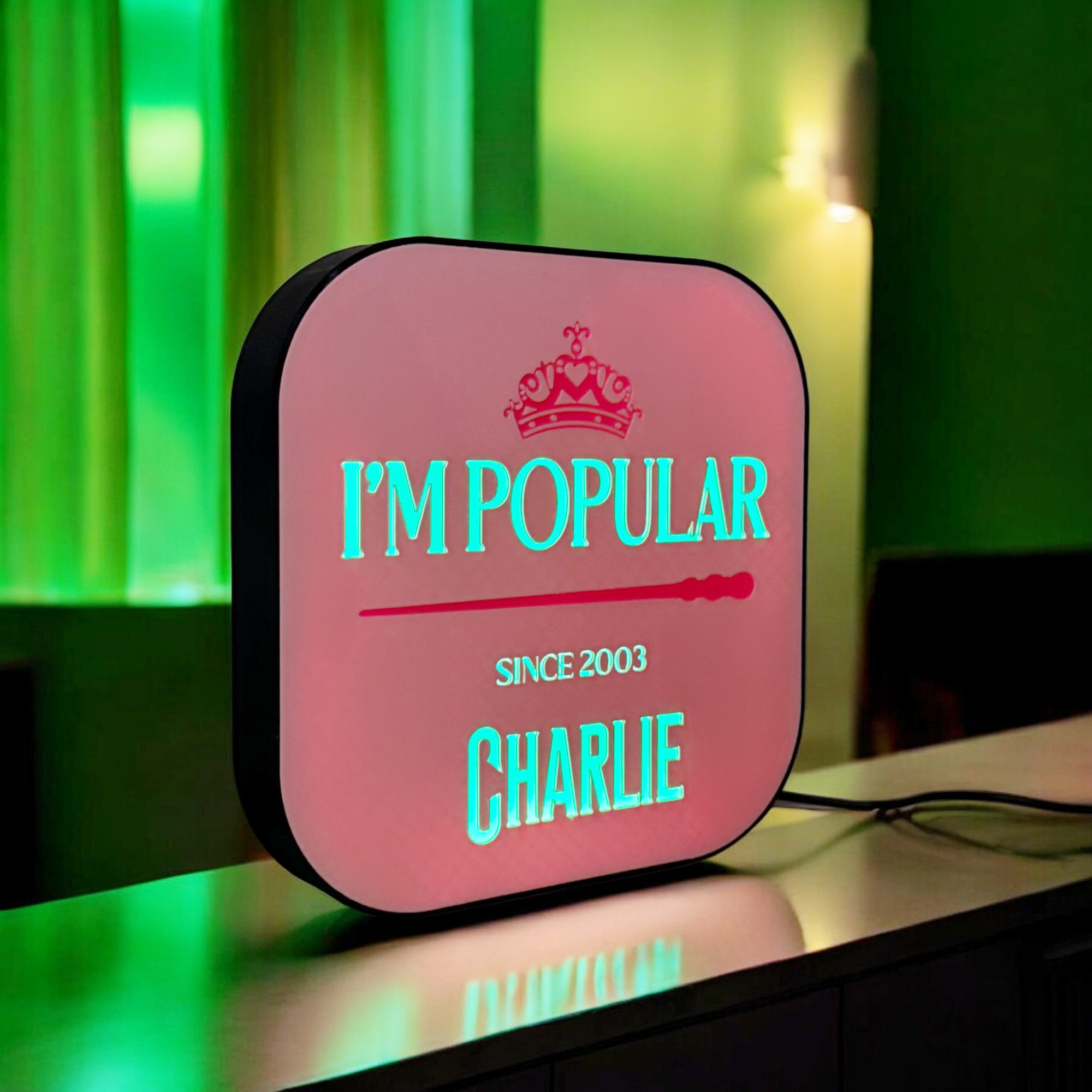 Personalised Wicked I'm Popular LED Lightbox