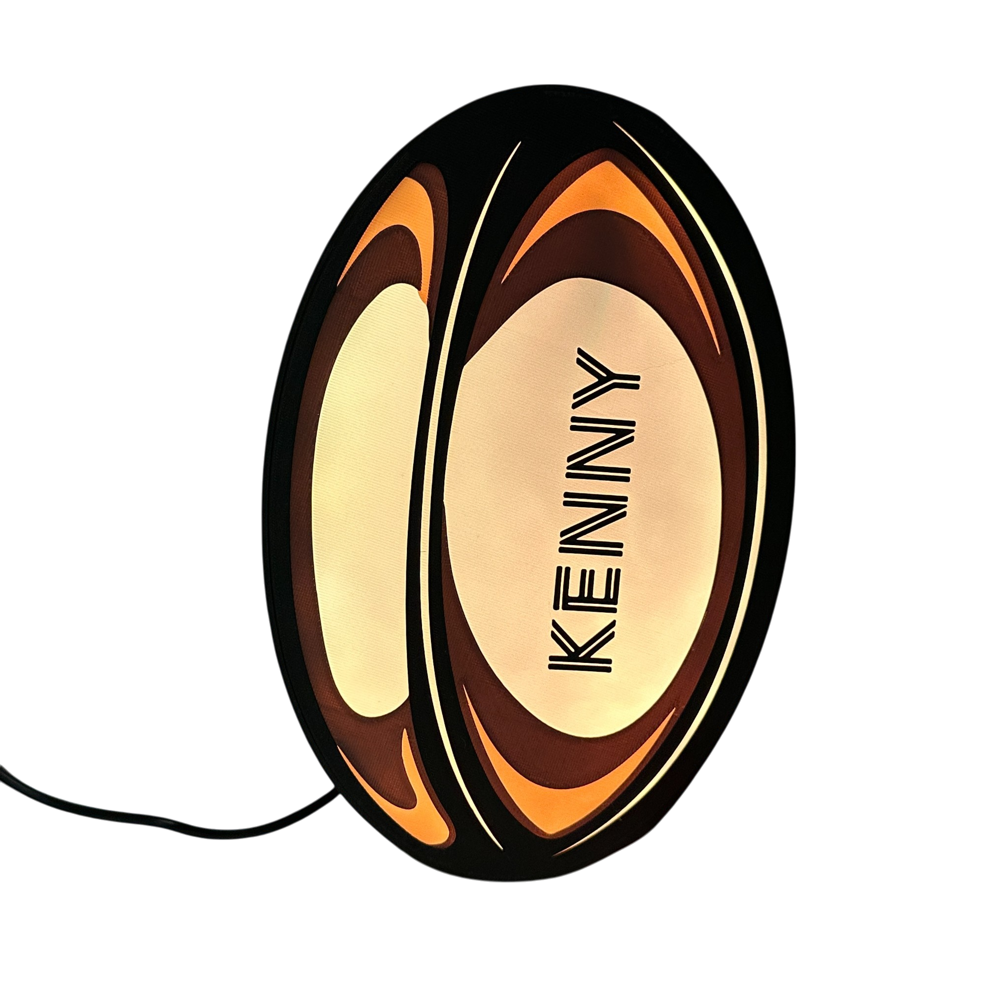 Personalised Rugby Ball LED Lightbox