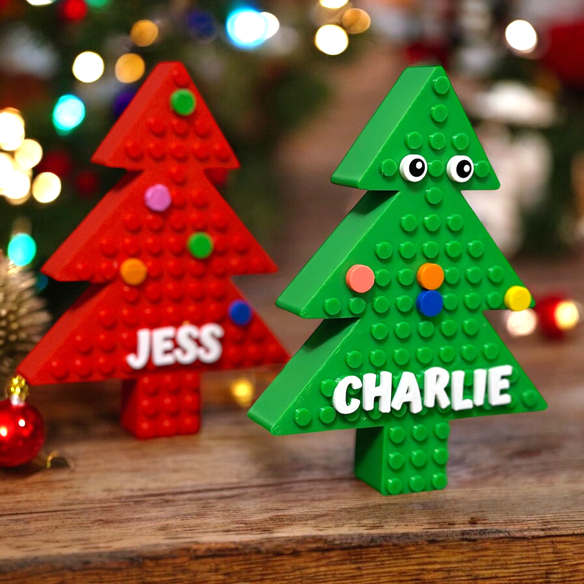 Personalised Brick Compatible Christmas Tree Decoration