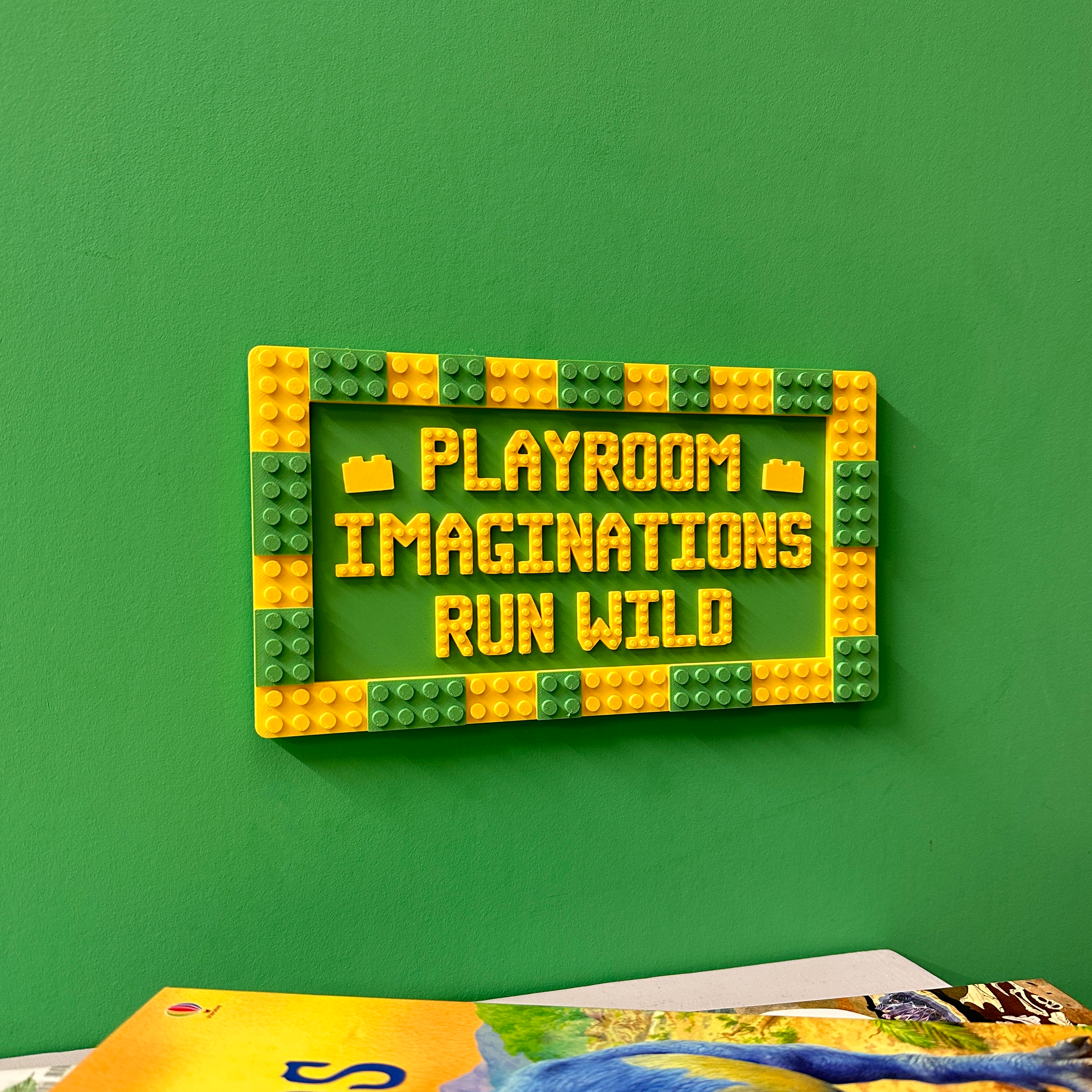 'Playroom Imagination' Brick Compatible Wall Sign