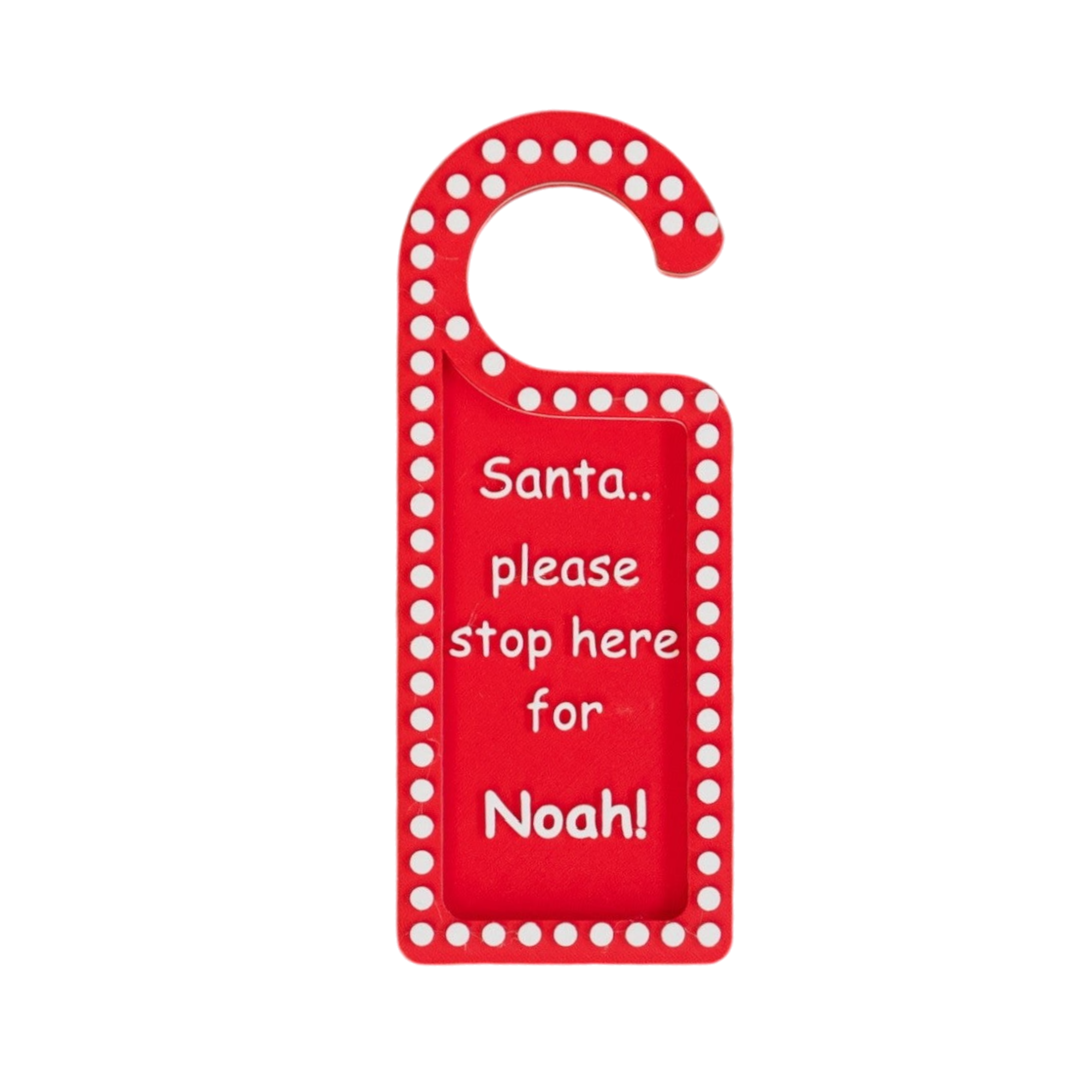 'Santa Stop Here' Personalised Brick Compatible Door Hanger