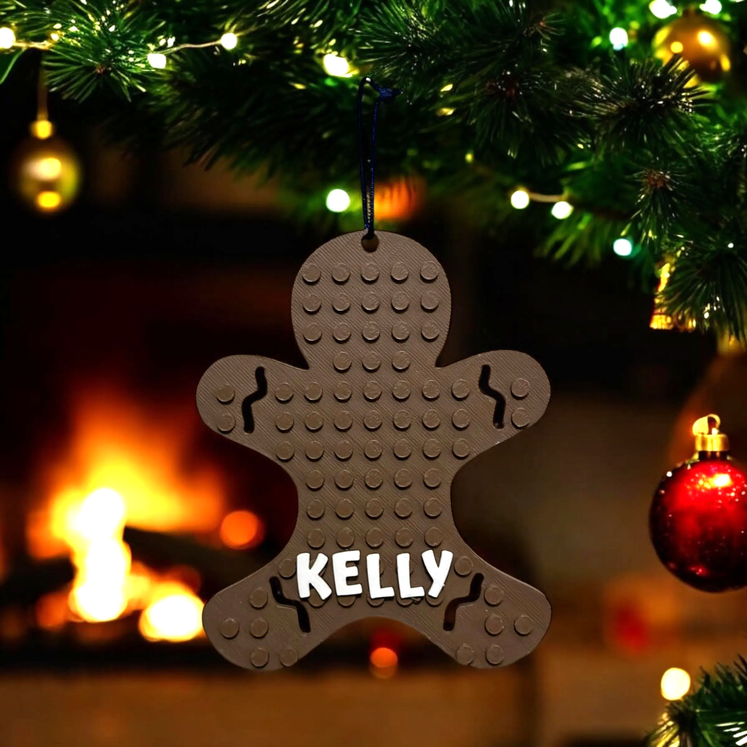 Personalised Gingerbread Hanging Decoration - Brick Compatible