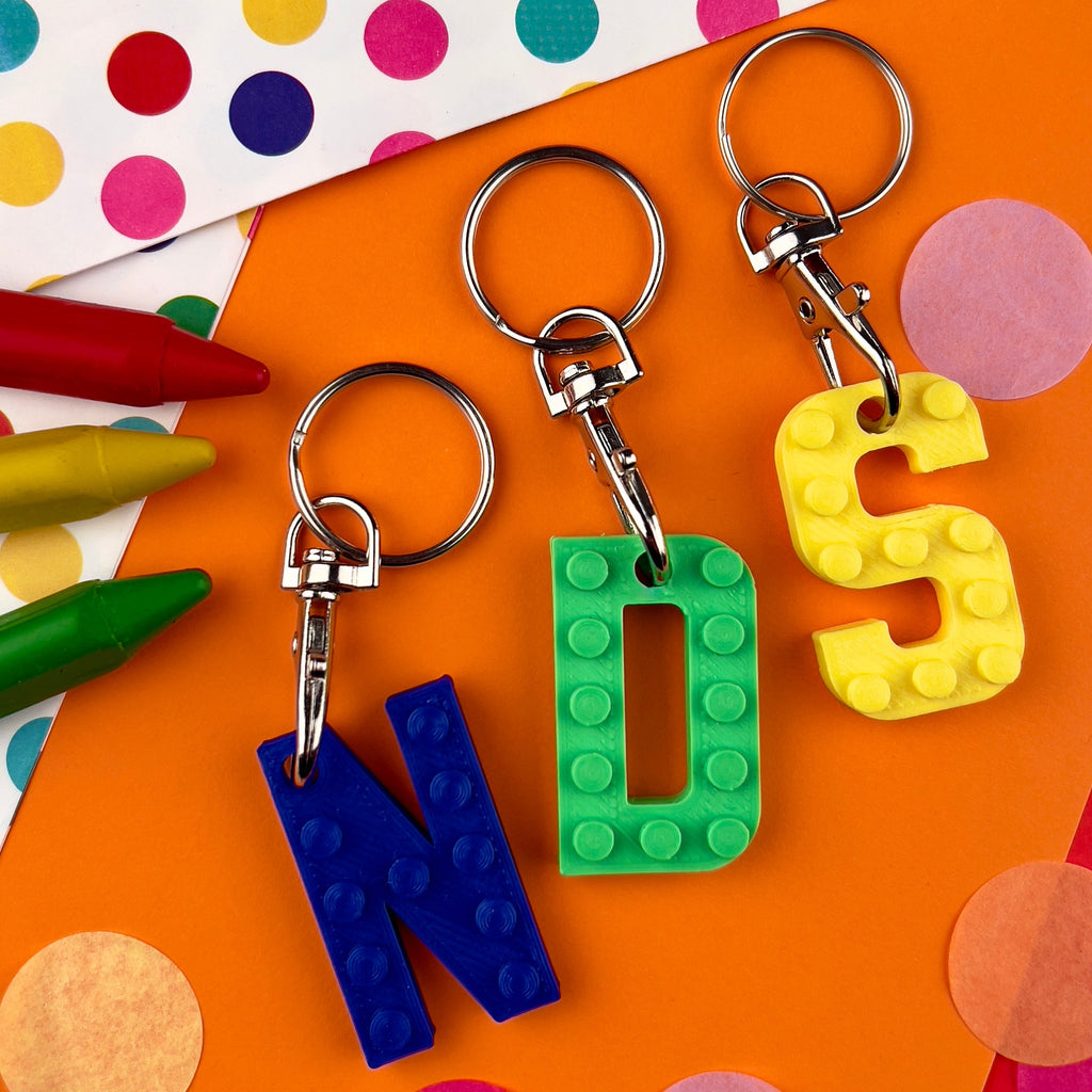 Personalized Lego Initial Keyrings