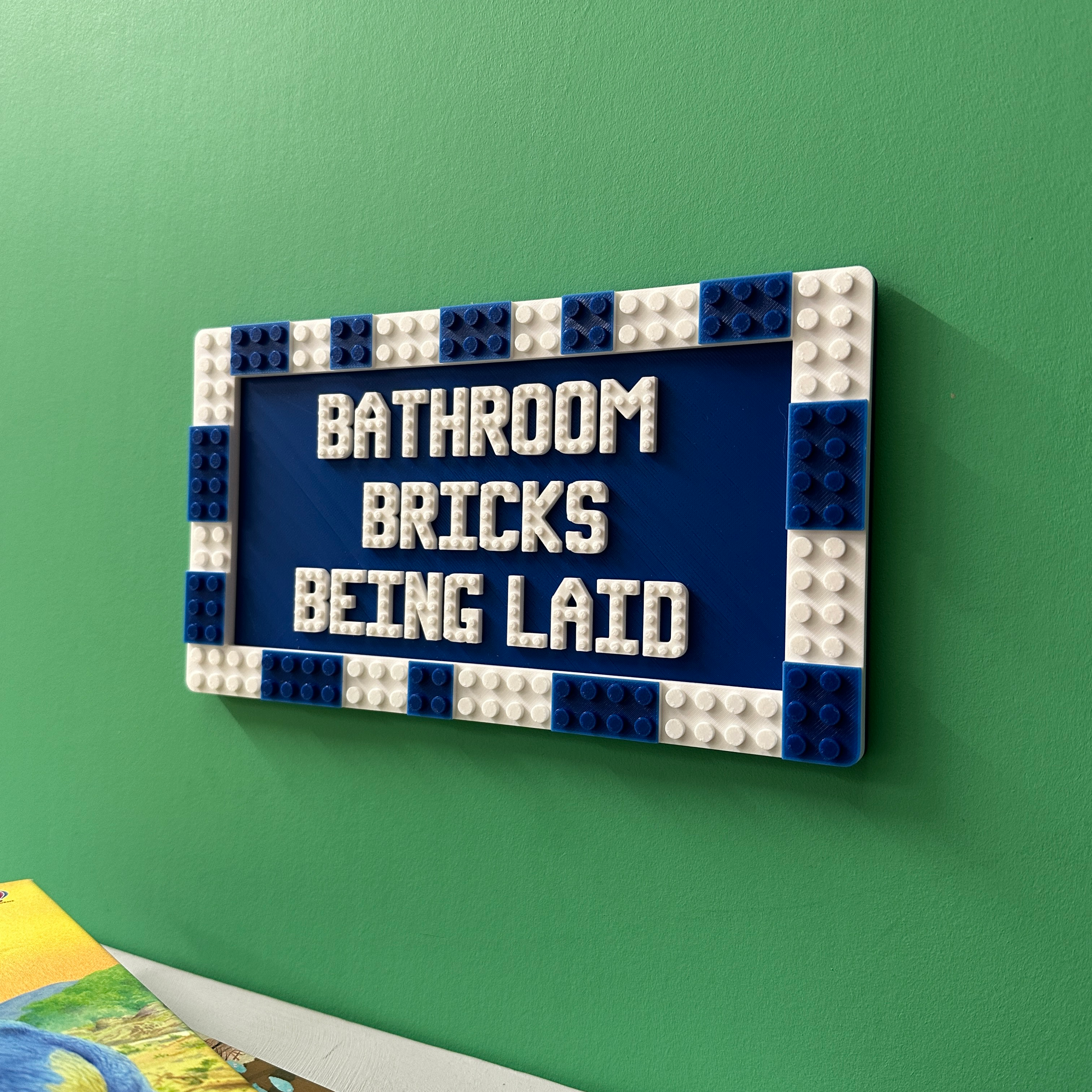 'Bathroom Bricks Being Laid' Brick Compatible Wall Sign