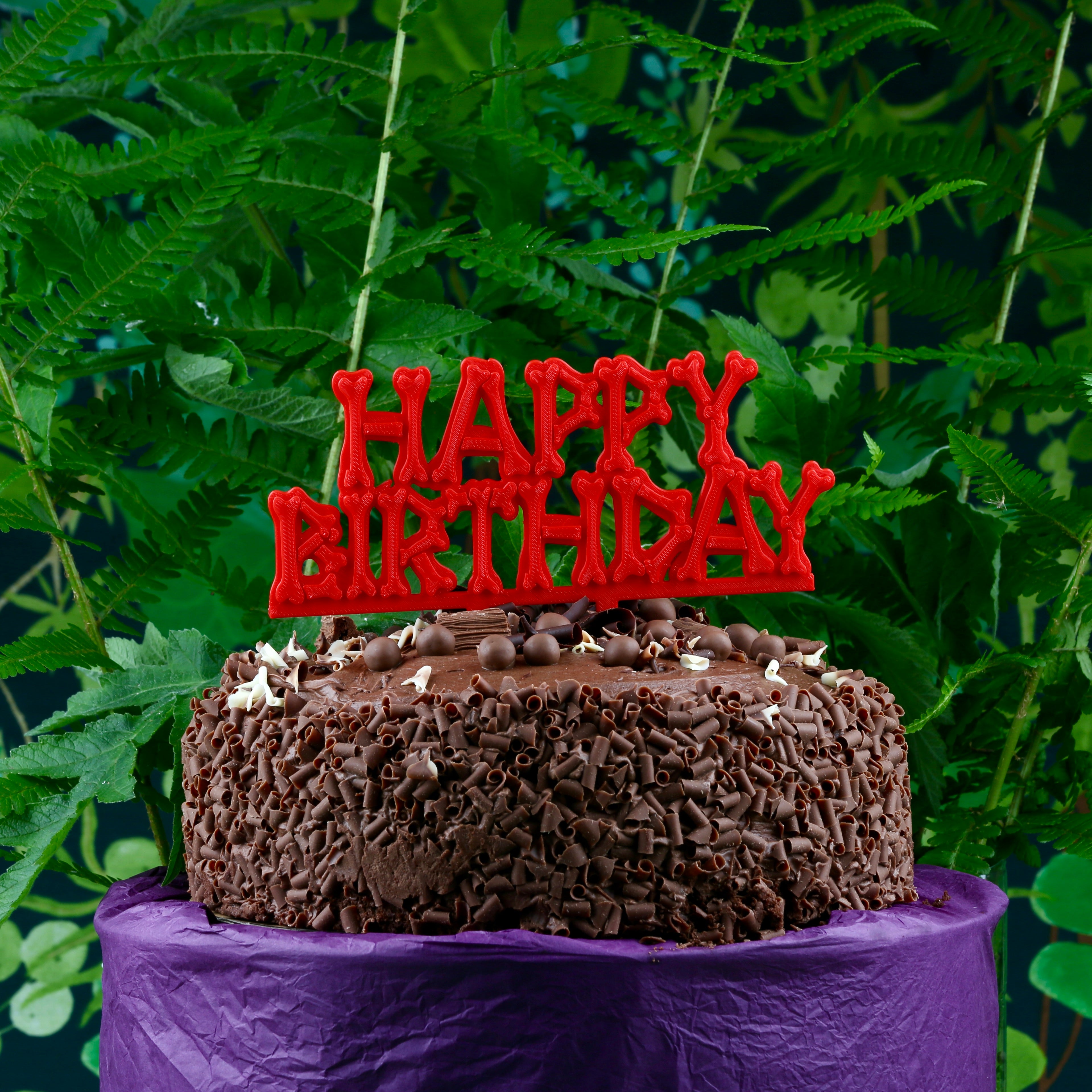 Dinosaur Bones Happy Birthday Cake Topper