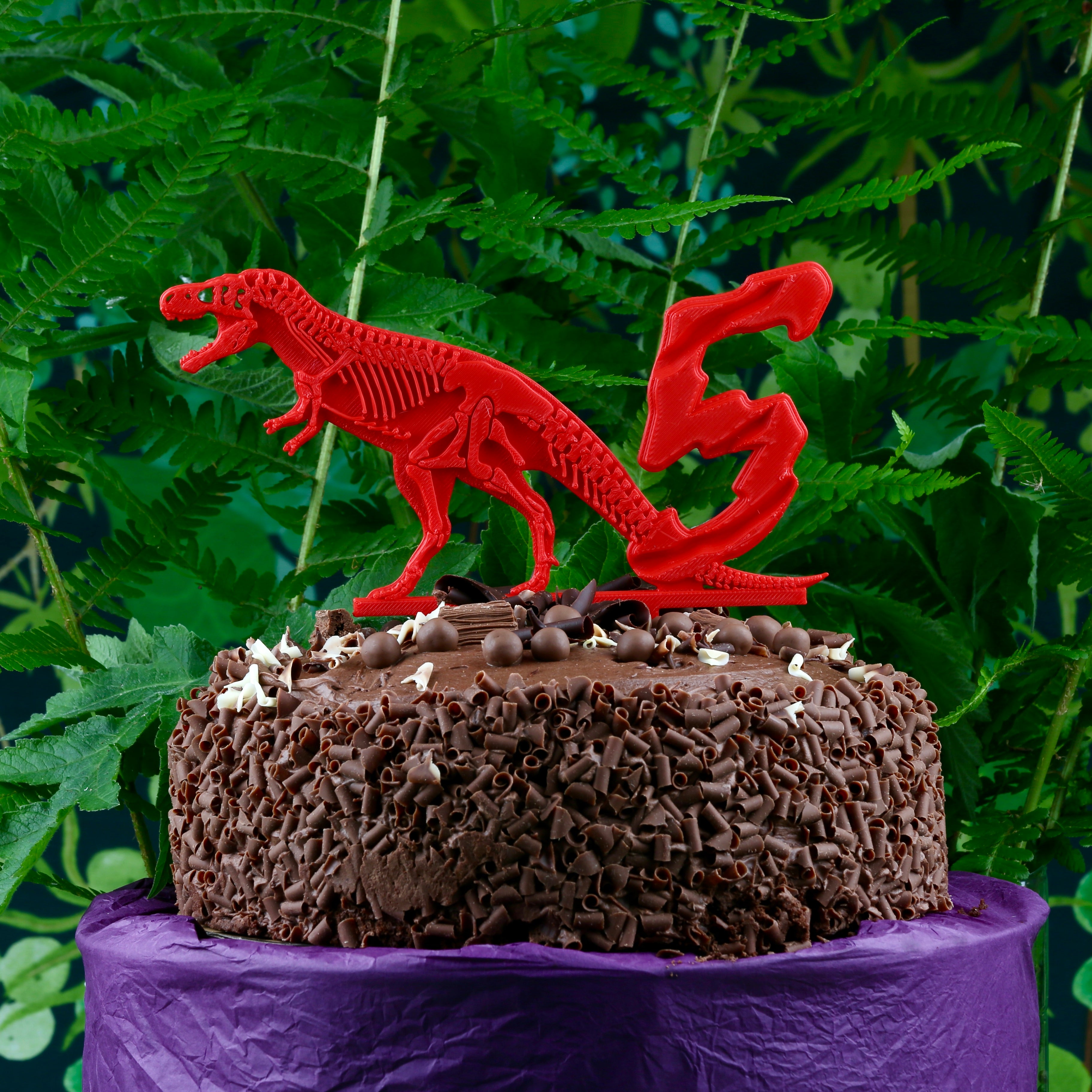 Dinosaur T-Rex Number Cake Topper