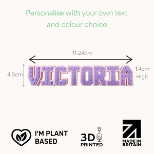 Colorful LEGO-style personalised name sign.