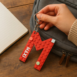 Colourful Lego-style keyring letters