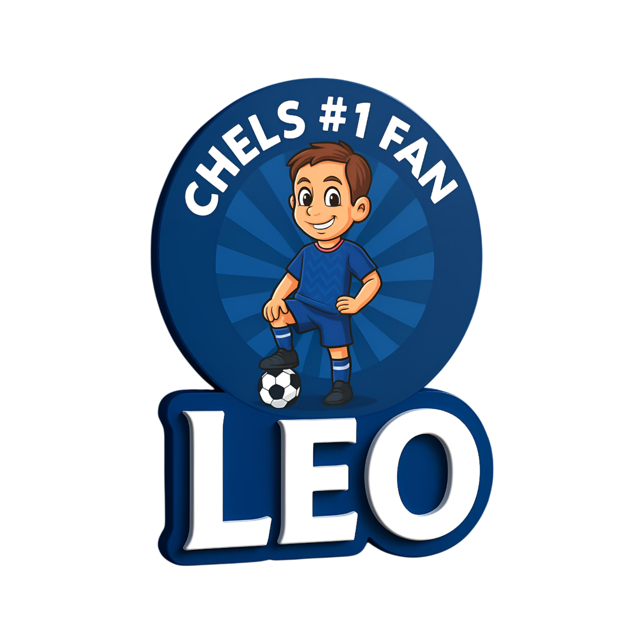 Personalised Blue & White Football Wall Sign