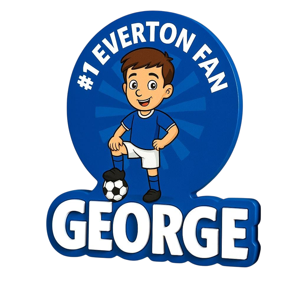 Personalised Everton Blue & White Football Wall Sign