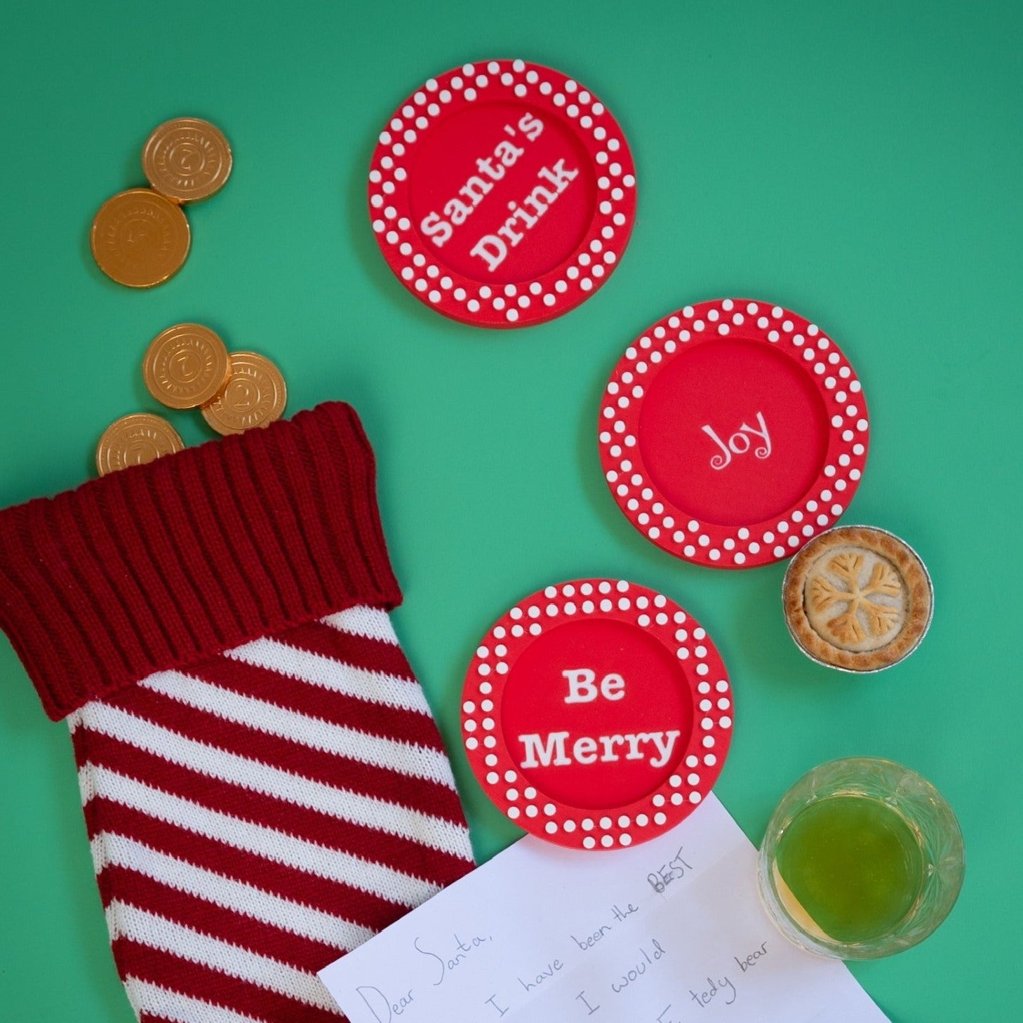 Lego Red and White Christmas Santa Coaster