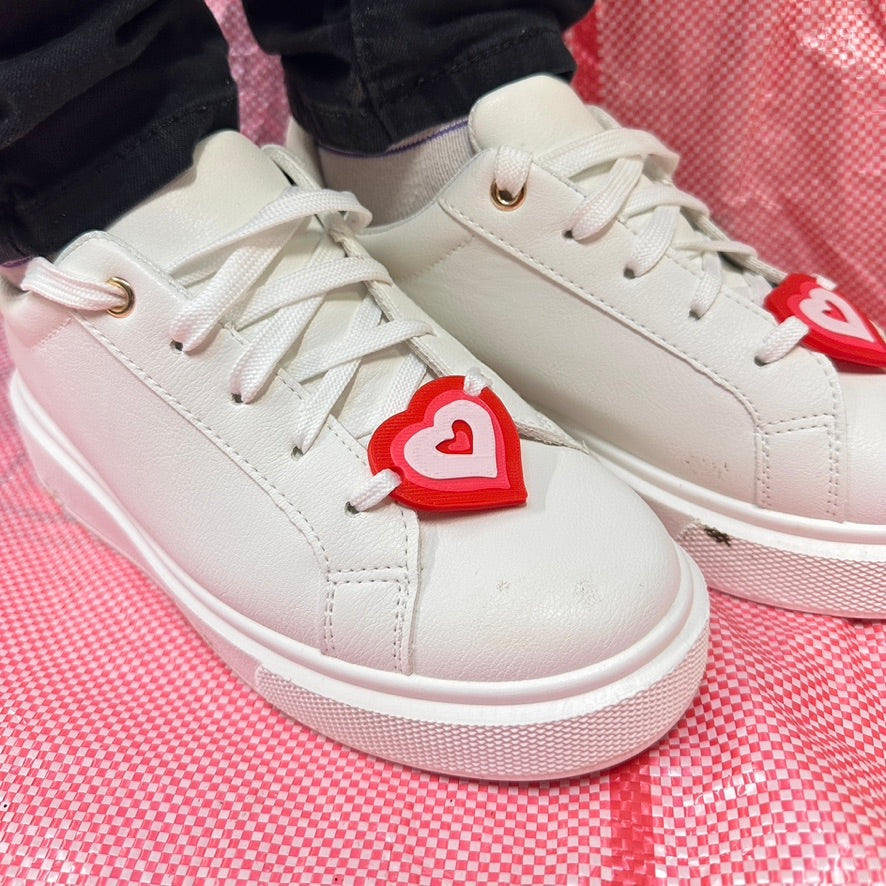Powerpuff Style Heart Shoelace Charms