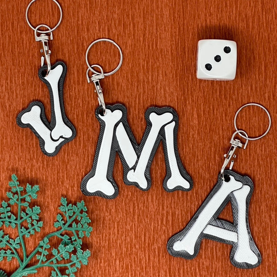 Personalised Bones Letter Keyring