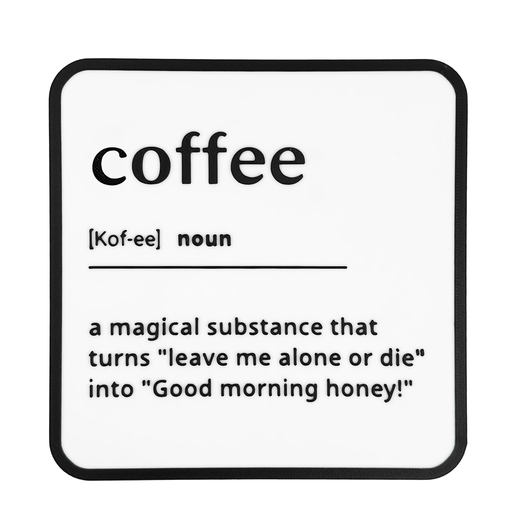 Coffee Dictionary Wall Sign