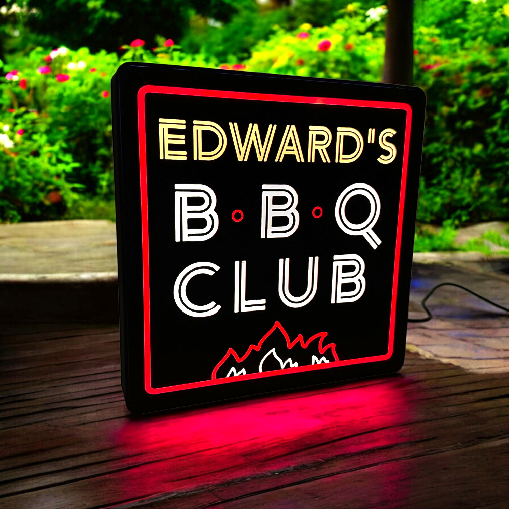Personalised BBQ LED Lightbox