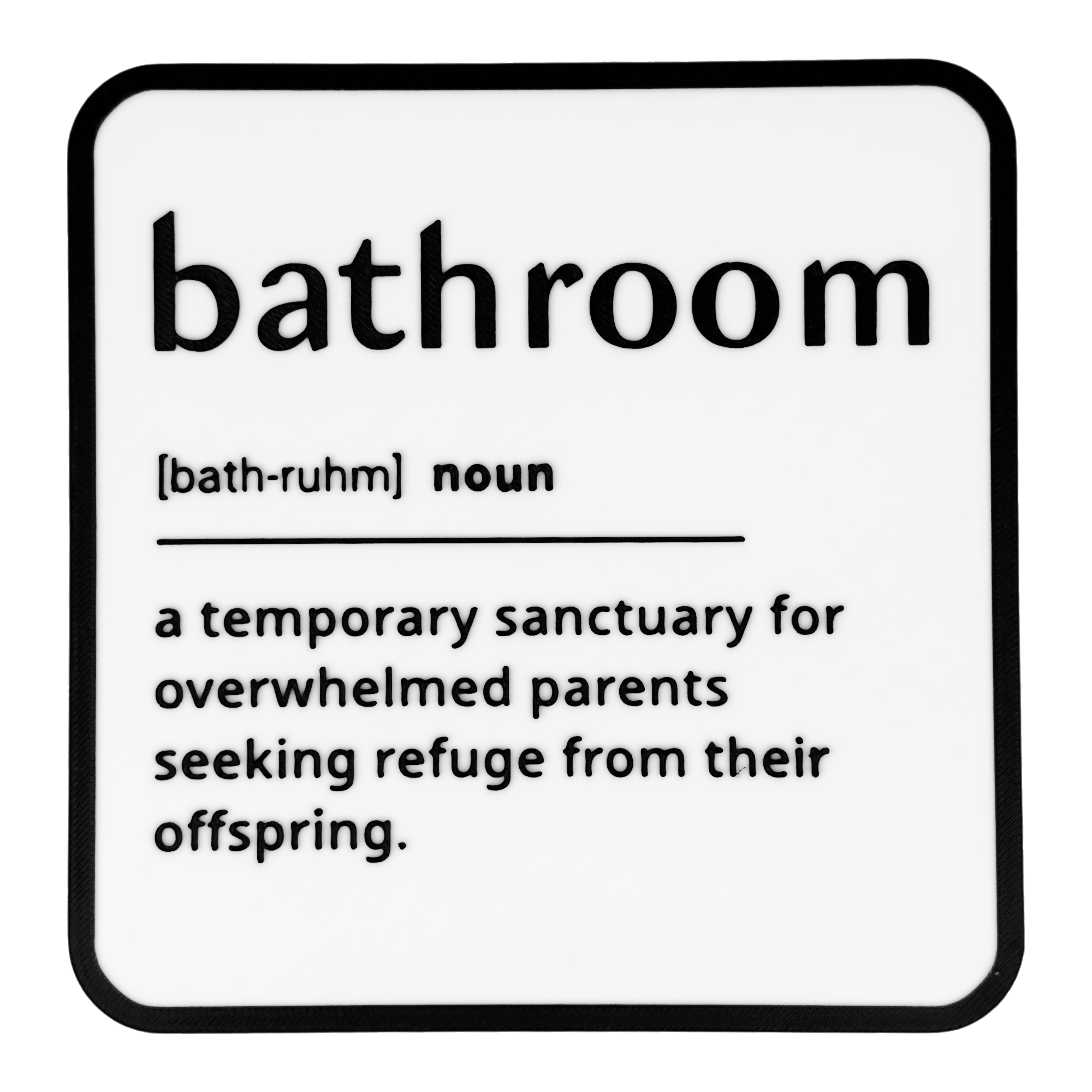 Bathroom Dictionary Wall Sign