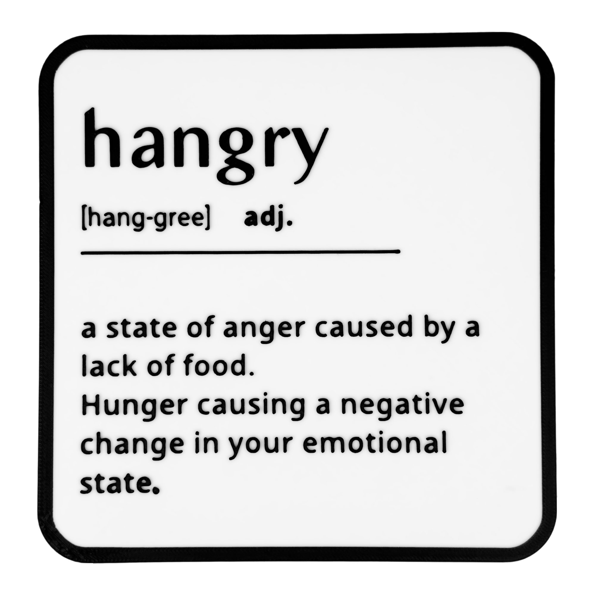 Hugry Sign Hangry Dictionary Wall Sign – Made Happy Gifts
