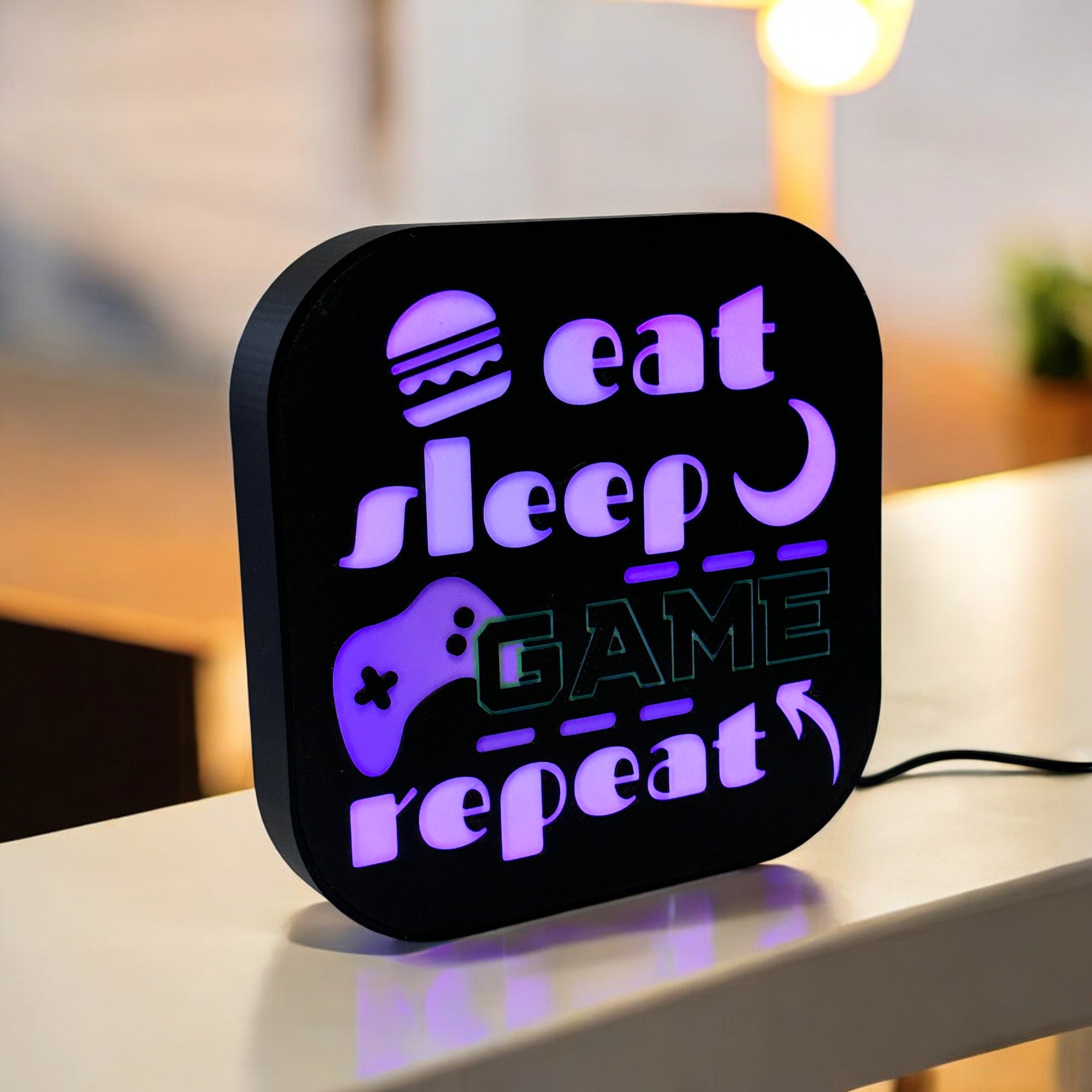 Eat Sleep Game - Repeat LED Lightbox