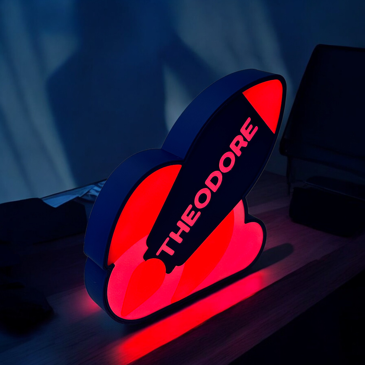 Personalised Rocket LED Lightbox – Made Happy Gifts