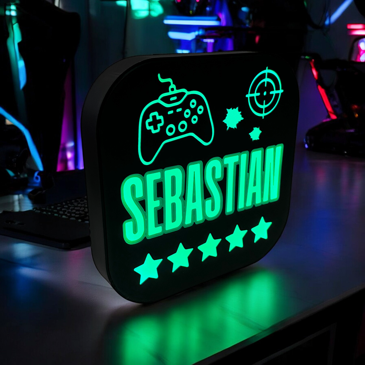 Personalised Gamer LED Lightbox – Made Happy Gifts