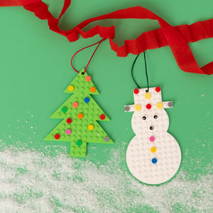 brick compatible lego christmas tree and snowman