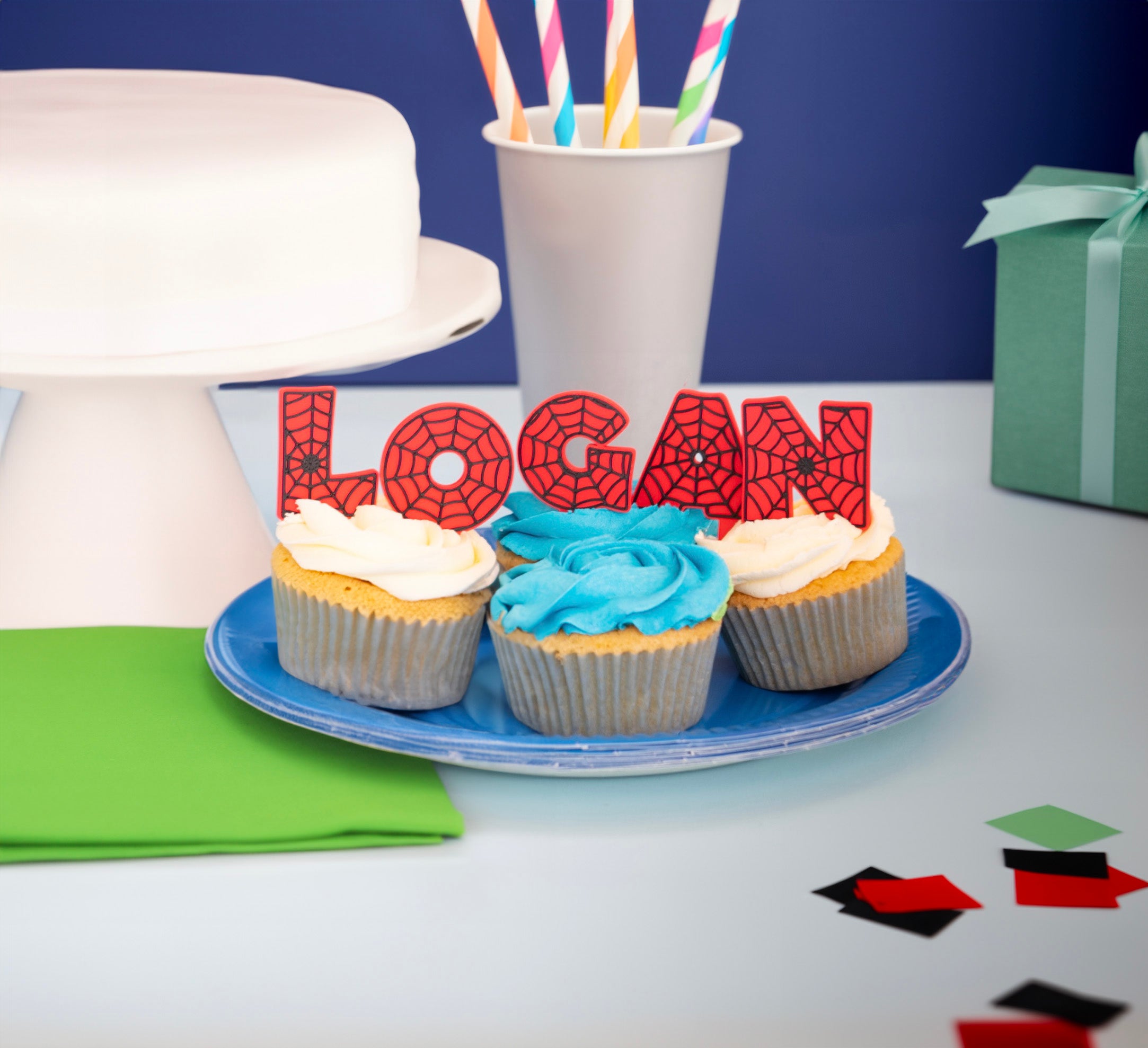 Spider Hero Style Cake Letters
