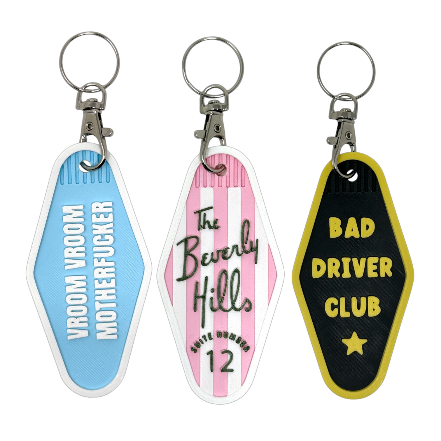 Motel Style Funny Novelty Keyrings