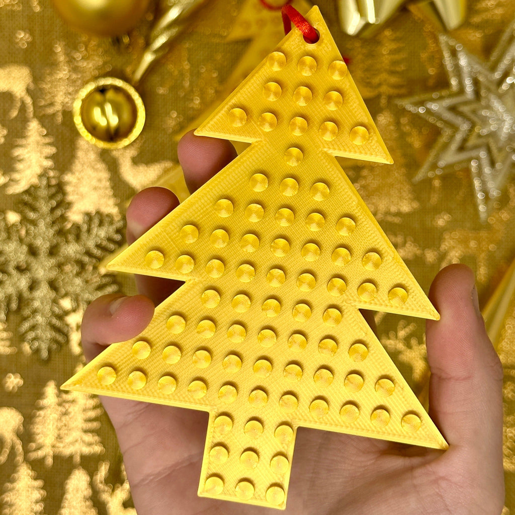 Lego Gold Brick compatible christmas tree decorations
