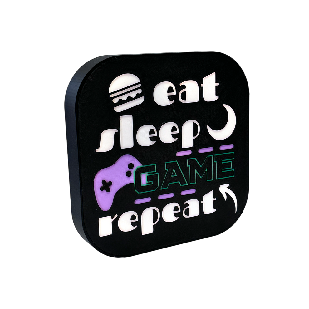 Eat Sleep Game - Repeat LED Lightbox – Made Happy Gifts