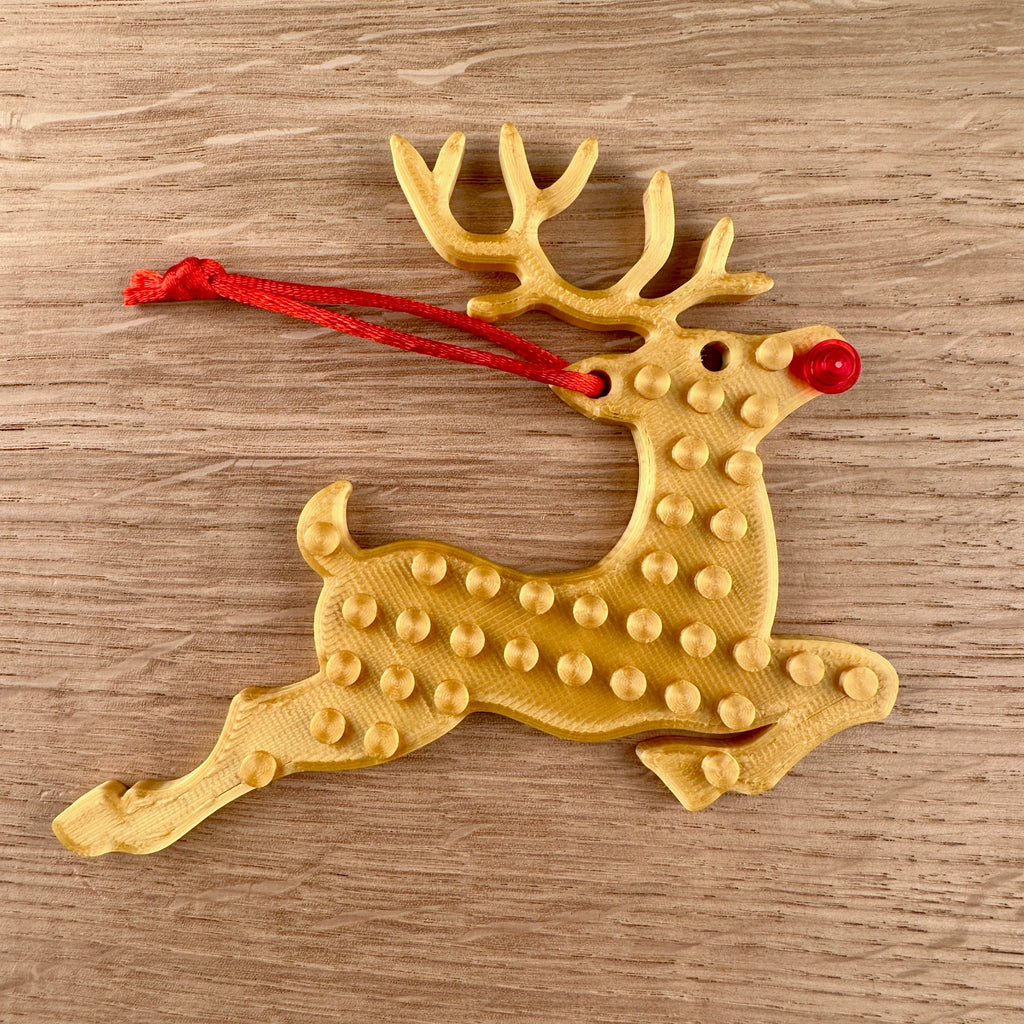 Gold Lego Brick Compatible Christmas Reindeer tree decoratioon ornament stocking filler