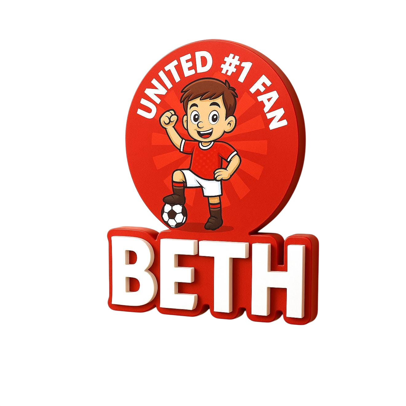 Personalised Red Football Wall Sign