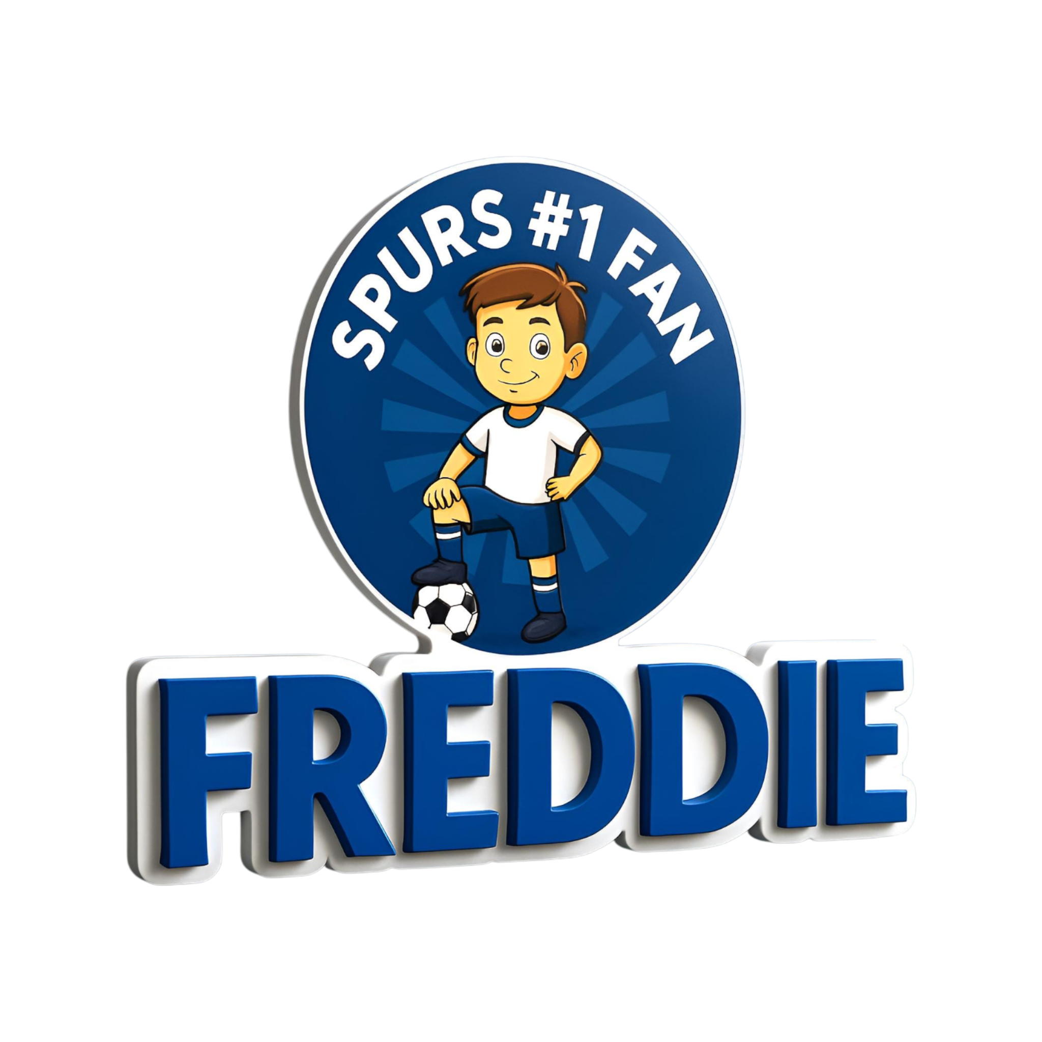 Personalised White & Navy Football Wall Sign