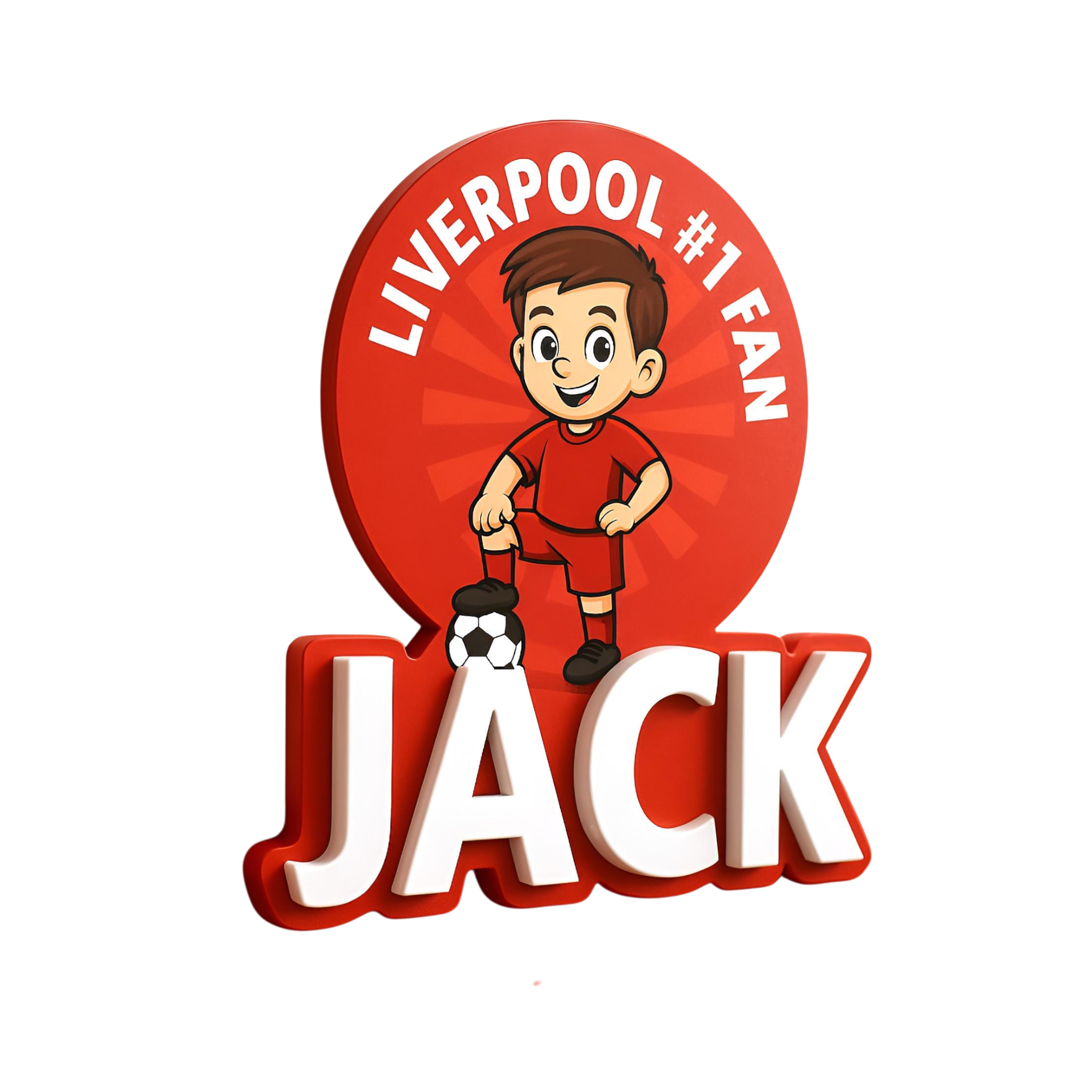 Personalised Liverpool Red & White Football Wall Sign