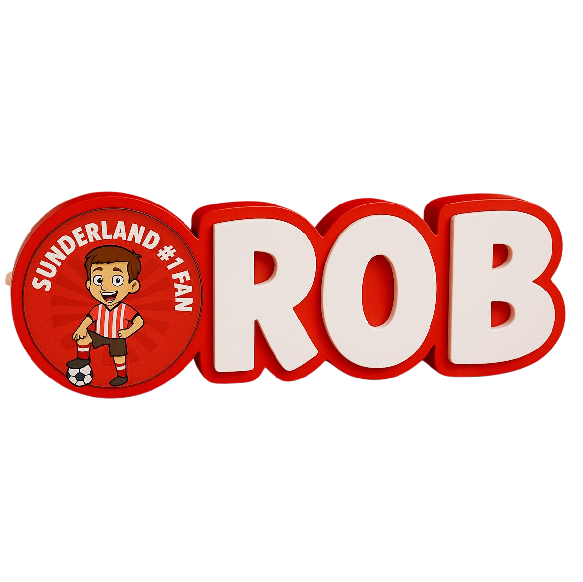 Personalised Sunderland Red and White Football Namesign