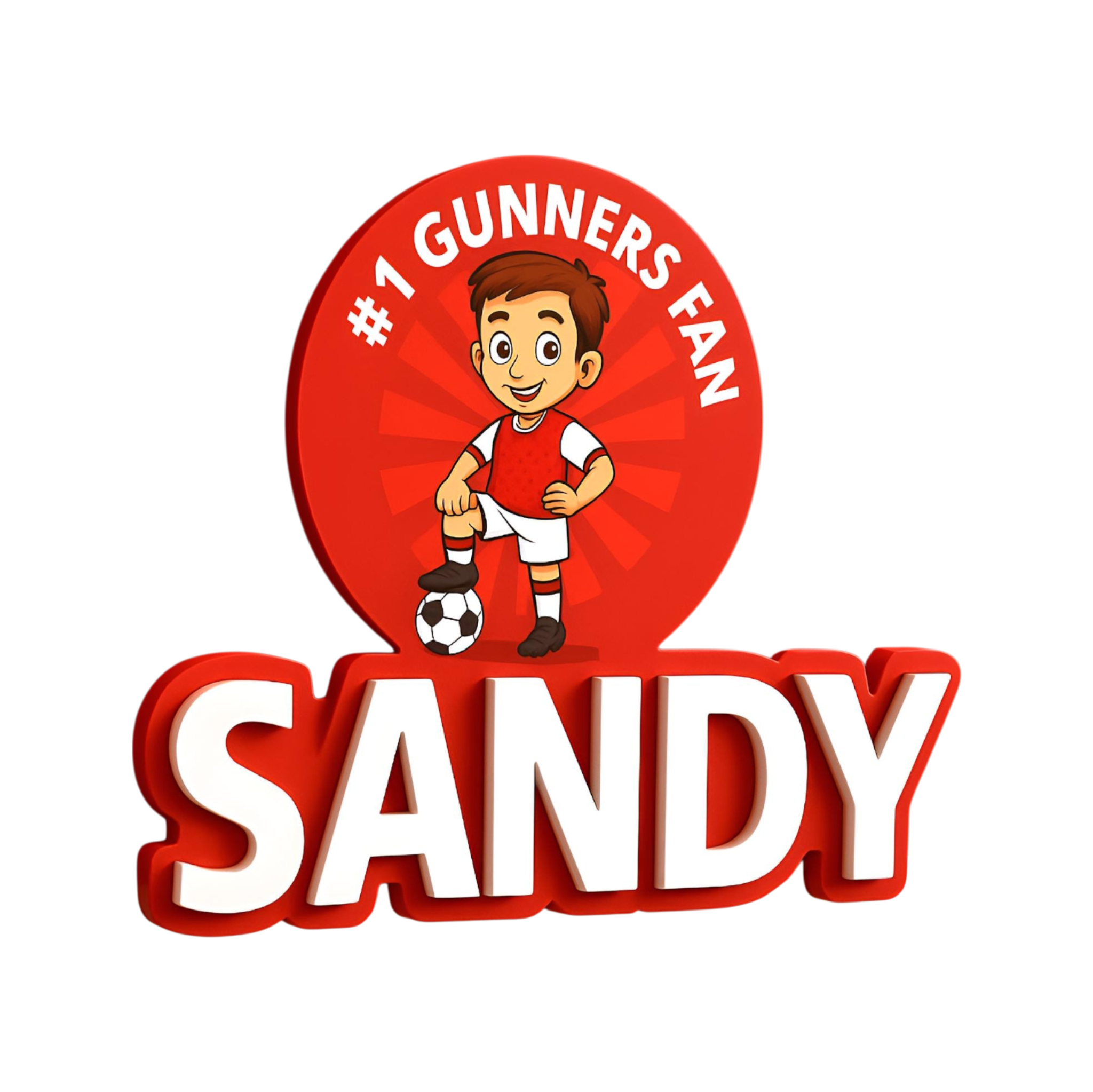 Personalised Red & White Football Wall Sign