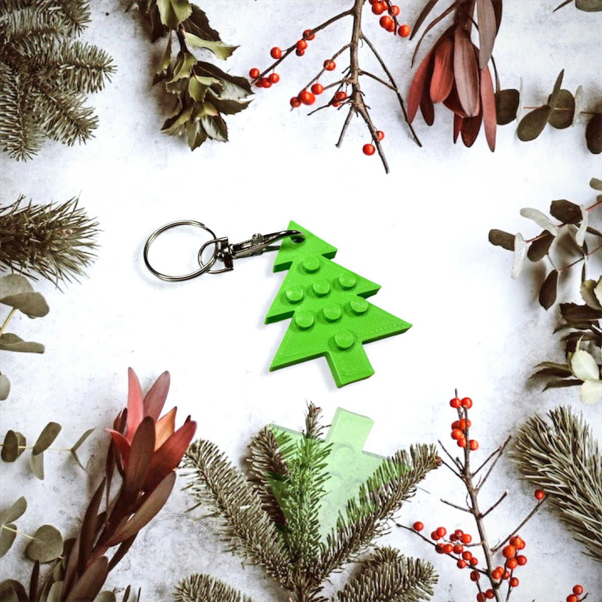 Tiny Christmas Tree Keyring Made Happy Gifts